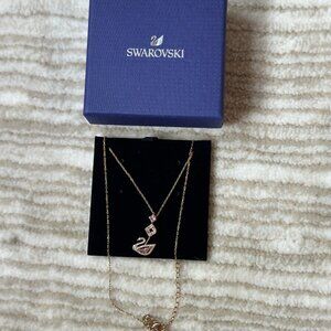 Swarovski Pink and rose gold necklace